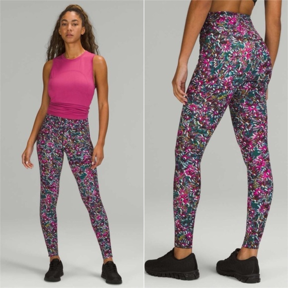 Lululemon Base Pace High-Rise Tight 28" *Brushed Floral Electric Multi Size 6